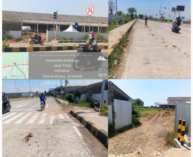 
Tanah Proyek Berserakan di Exit Tol Kraksaan, Pengguna Jalan Terancam, Kontraktor Disorot