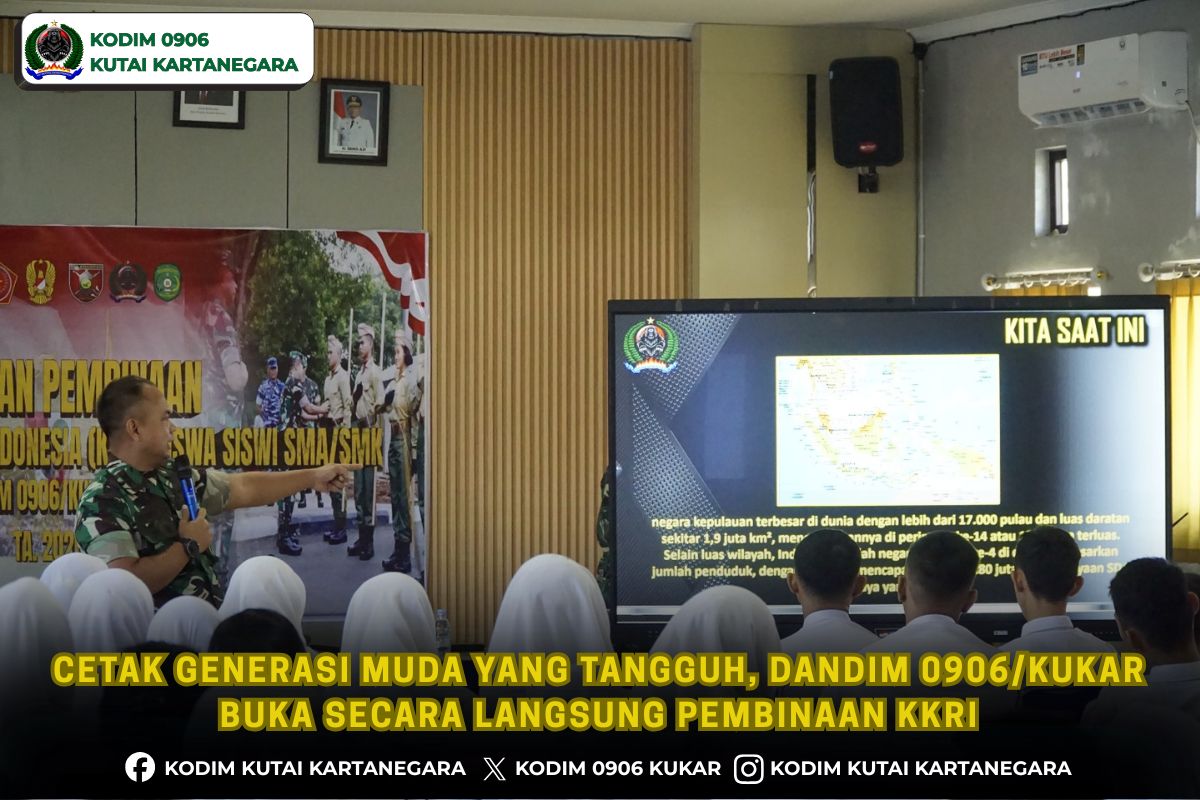 Cetak Generasi Muda Yang Tangguh, Dandim 0906/Kukar Buka Secara Langsung Pembinaan KKRI Cetak Generasi Muda Yang Tangguh, Dandim 0906/Kukar Buka Secara Langsung Pembinaan KKRI