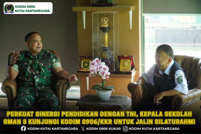 
Perkuat Sinergi Pendidikan Dengan TNI, Kepala Sekolah SMAN 3 Kunjungi Kodim 0906/Kkr untuk Jalin Silaturahmi