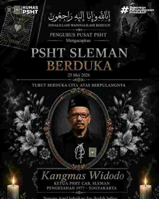 
Duka Mendalam Selimuti PSHT Sleman, Ketua Cabang Kang Mas Widodo Tutup Usia di Umur 69 Tahun