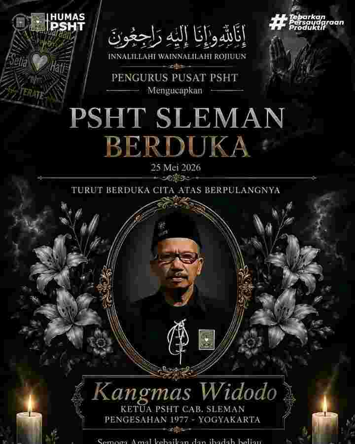 Duka Mendalam Selimuti PSHT Sleman, Ketua Cabang Kang Mas Widodo Tutup Usia di Umur 69 Tahun