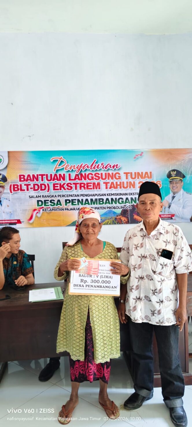 
Pemdes Penambangan Salurkan BLT-DD Ekstrem Mei 2026 kepada 10 KPM Periode Bulan Mei