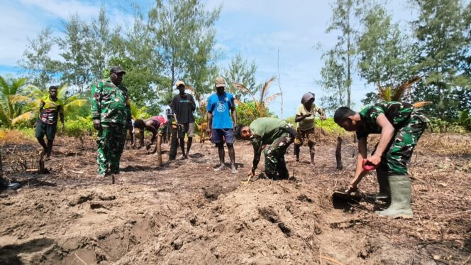 
Bedengan Rampung, Lahan Program TMMD di Kampung Keakwa Siap Ditanami