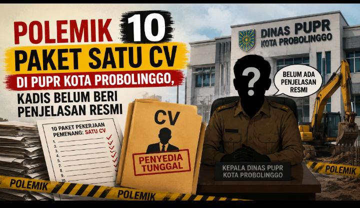 Polemik 10 Paket Satu CV di PUPR Kota Probolinggo, Kadis Belum Beri Penjelasan Resmi