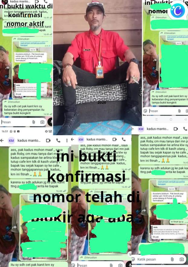 Diduga Kadus 3 (MNT) Sebar Fitnah Tutup Cafe Tidak Di Kasih Utang,Tunjukan Buktinya, Roby Akan Polisikan Pencemaran Nama Baik Dan Diskriminasi Kebebasan Pers.