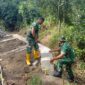 Siap Cegah Potensi Longsor, Satgas TMMD Ke-128 Tuntaskan Pembangunan TPT di Desa Brabe