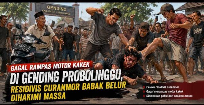 
Modus Minta Diantar Cari Motor, Residivis Curanmor Nyaris Tewas Usai Dikejar Warga di Probolinggo