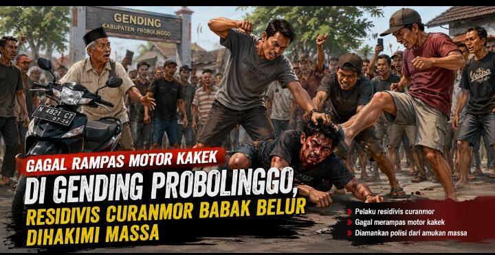 Modus Minta Diantar Cari Motor, Residivis Curanmor Nyaris Tewas Usai Dikejar Warga di Probolinggo
