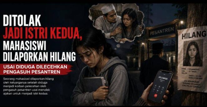 
Ditolak Jadi Istri Kedua, Mahasiswi Dilaporkan Hilang Usai Diduga Dilecehkan Pengasuh Pesantren
