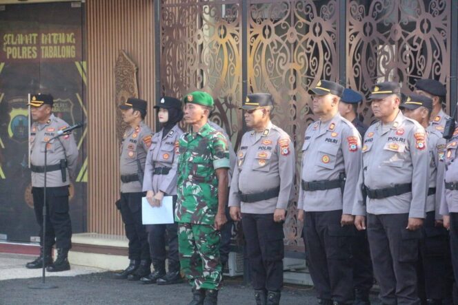 
Sinergitas TNI-Polri, Kodim 1008/Tabalong Hadiri Apel Pengamanan Aksi Damai