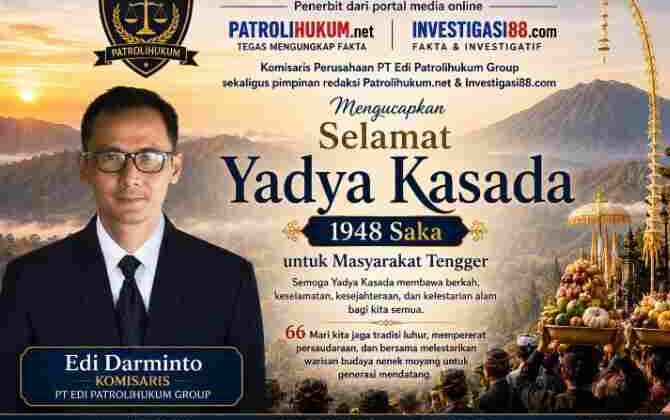 Komisaris PT Edi Patrolihukum Group Ucapkan Selamat Yadya Kasada 1948 Saka untuk Masyarakat Tengger