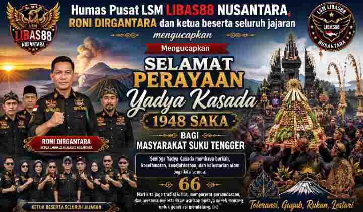Humas Pusat LSM LIBAS88 Nusantara Serukan Pelestarian Tradisi Yadya Kasada 1948 Saka