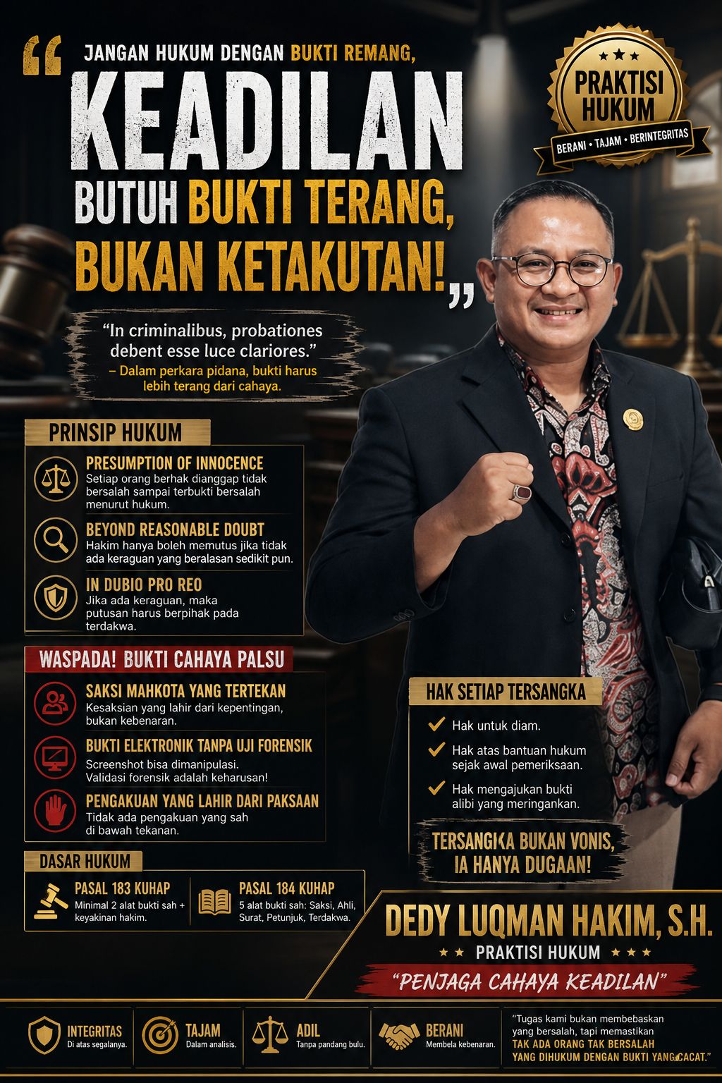 “Jangan Hukum dengan Bukti Remang: Ketika Keadilan Dipaksa Lahir dari Kegelapan”