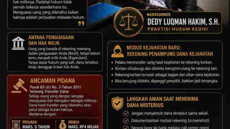 “Saldo Mendadak Bertambah? Hati-Hati, ‘Uang Nyasar’ Bisa Menyeret Anda ke Penjara” — Dedy Luqman Hakim Bongkar Jerat Hukum Salah Transfer