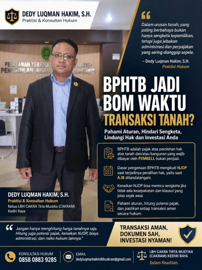 
“Harga Tanah Disepakati 2022, Pajak Membengkak 2025: Dedy Luqman Hakim Bongkar Celah Sengketa BPHTB dalam Transaksi Properti”