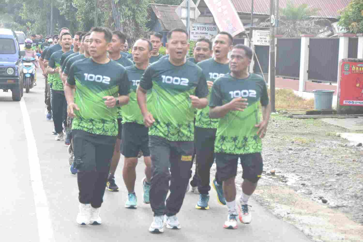 Jaga Kebugaran dan Kekompakan, Kodim 1002/HST Gelar Aerobik Keliling Kota Barabai