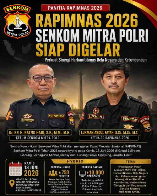 Rapimnas 2026 Senkom Mitra Polri Fokus Rumuskan Strategi Kamtibmas Berkelanjutan Rapimnas 2026 Senkom Mitra Polri Fokus Rumuskan Strategi Kamtibmas Berkelanjutan