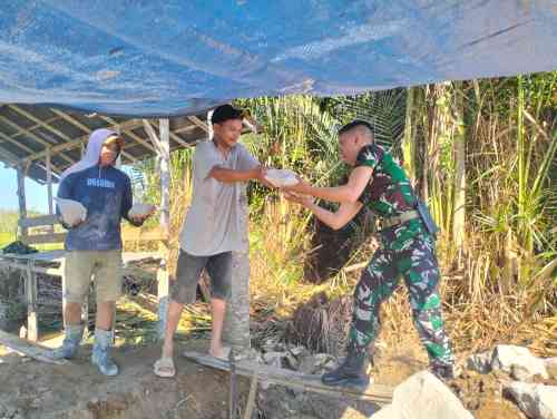Pembuatan Abutmen Empat Jembatan di Wilayah Kodim 1002/HST Terus Dikebut