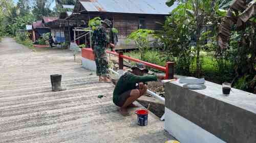 Jembatan Garuda Merah Putih Kian Gagah, Kodim 1008/Tabalong Rampungkan Tahap Akhir Pembangunan