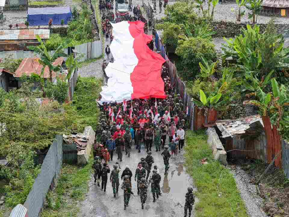 Kodim 1714/PJ, Polri Bersama Pemda Gelar Kirab Merah Putih: Bersatu Dalam Keberagaman, Berdaulat Dalam Persatuan Menjaga NKRI Harga Mati