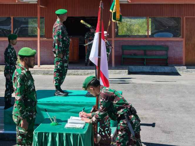 
Kodim 1714/Puncak Jaya Gelar Korps Rapot Pindah Satuan dan Penerimaan Personel Baru