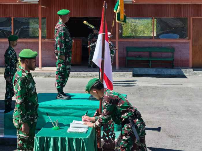 Kodim 1714/Puncak Jaya Gelar Korps Rapot Pindah Satuan dan Penerimaan Personel Baru