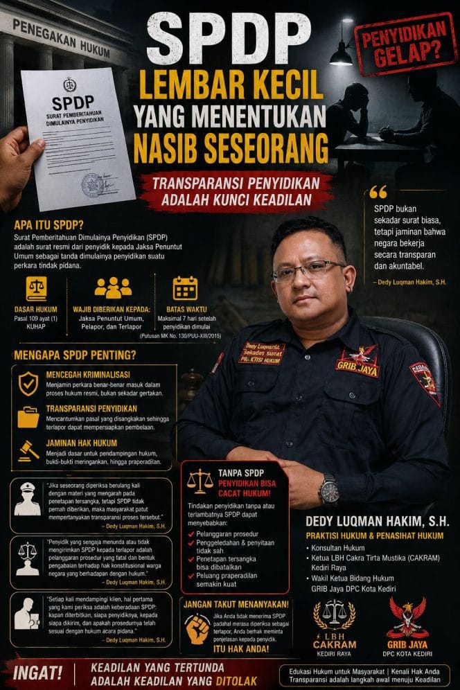 
SPDP: Selembar Surat yang Menentukan Sah atau Tidaknya Penyidikan