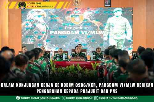 Dalam Kunjungan Kerja ke Kodim 0906/Kkr, Pangdam VI/Mlw Berikan Pengarahan kepada Prajurit dan PNS Dalam Kunjungan Kerja ke Kodim 0906/Kkr, Pangdam VI/Mlw Berikan Pengarahan kepada Prajurit dan PNS