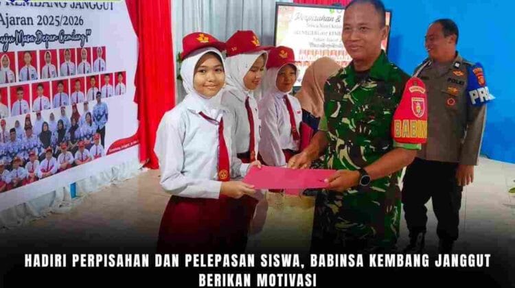 Hadiri Perpisahan dan Pelepasan Siswa, Babinsa Kembang Janggut Berikan Motivasi
