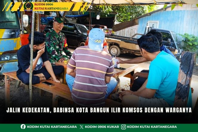 
Jalin Kedekatan, Babinsa Kota Bangun Ilir Komsos dengan Warganya