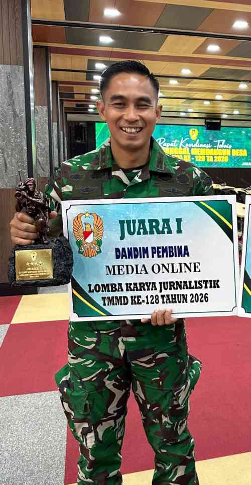 Sinergi TNI dan Pers Berbuah Prestasi, Letkol Inf Ribut Yodo Apriantono Sabet Juara I Pembina Media Online TMMD 2026 Sinergi TNI dan Pers Berbuah Prestasi, Letkol Inf Ribut Yodo Apriantono Sabet Juara I Pembina Media Online TMMD 2026