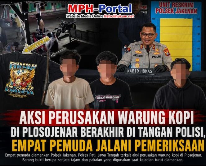 
Aksi Perusakan Warung Kopi di Plosojenar Berakhir di Tangan Polisi, Empat Pemuda Jalani Pemeriksaan