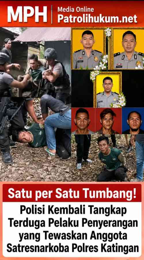 Satu per Satu Tumbang! Polisi Kembali Tangkap Terduga Pelaku Penyerangan yang Tewaskan Anggota Satresnarkoba Polres Katingan Satu per Satu Tumbang! Polisi Kembali Tangkap Terduga Pelaku Penyerangan yang Tewaskan Anggota Satresnarkoba Polres Katingan