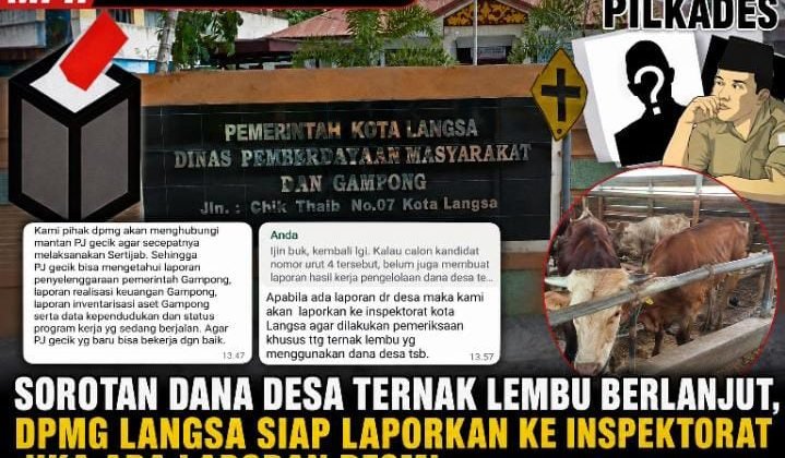 Sorotan Dana Desa Ternak Lembu Berlanjut, DPMG Langsa Siap Laporkan ke Inspektorat Jika Ada Laporan Resmi
