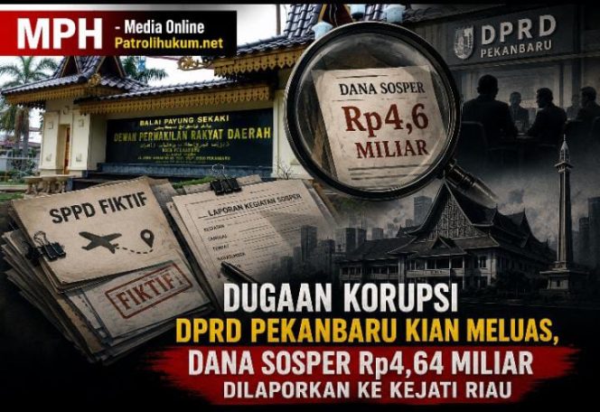 
Dugaan Korupsi DPRD Pekanbaru Kian Meluas, Dana Sosper Rp4,64 Miliar Dilaporkan ke Kejati Riau