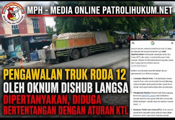 
Pengawalan Truk Roda 12 oleh Oknum Dishub Langsa Dipertanyakan, Diduga Bertentangan dengan Aturan KTL