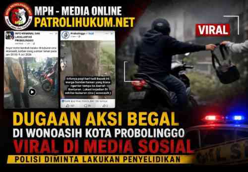 Dugaan Aksi Begal di Wonoasih Kota Probolinggo Viral di Media Sosial, Polisi Diminta Lakukan Penyelidikan