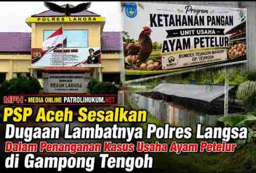 PSP Aceh Sesalkan Dugaan Lambatnya Polres Langsa Dalam Penanganan Kasus Usaha Ayam Petelur di Gampong Tengoh PSP Aceh Sesalkan Dugaan Lambatnya Polres Langsa Dalam Penanganan Kasus Usaha Ayam Petelur di Gampong Tengoh