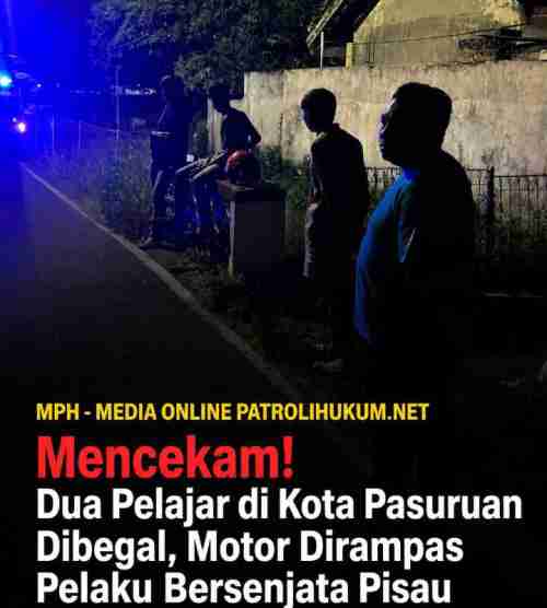 Mencekam! Dua Pelajar di Kota Pasuruan Dibegal, Motor Dirampas Pelaku Bersenjata Pisau