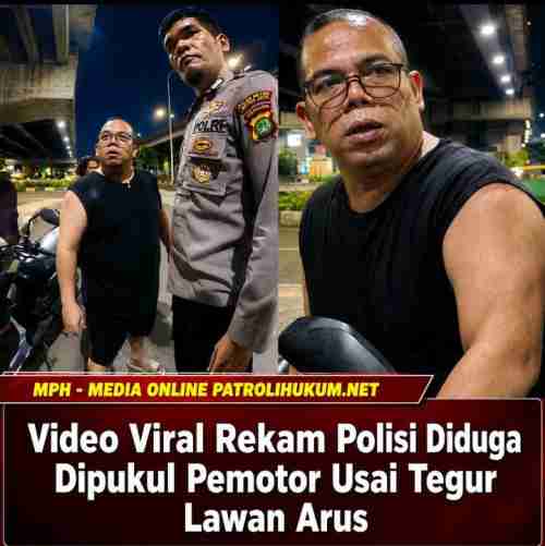 Video Viral Rekam Polisi Diduga Dipukul Pemotor Usai Tegur Lawan Arus