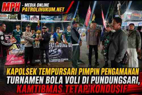 Kapolsek Tempursari Pimpin Pengamanan Turnamen Bola Voli di Pundungsari, Kamtibmas Tetap Kondusif Kapolsek Tempursari Pimpin Pengamanan Turnamen Bola Voli di Pundungsari, Kamtibmas Tetap Kondusif