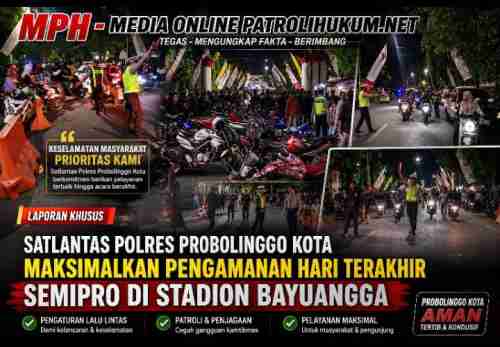 Satlantas Polres Probolinggo Kota Maksimalkan Pengamanan Hari Terakhir Semipro di Stadion Bayuangga