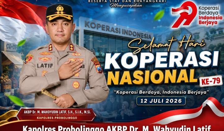 Kapolres Probolinggo AKBP Dr. M. Wahyudin Latif Ucapkan Selamat Hari Koperasi Nasional ke-79