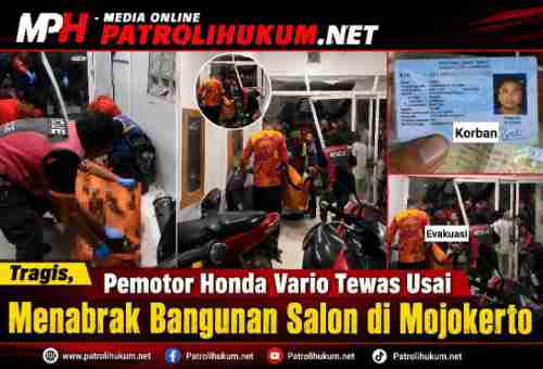 Tragis, Pemotor Honda Vario Tewas Usai Menabrak Bangunan Salon di Mojokerto