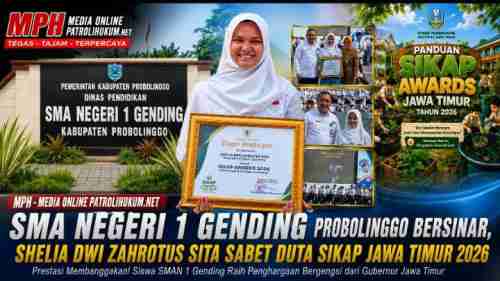 SMA Negeri 1 Gending Bersinar, Shelia Dwi Zahrotus Sita Sabet Duta SIKAP Jawa Timur 2026 SMA Negeri 1 Gending Bersinar, Shelia Dwi Zahrotus Sita Sabet Duta SIKAP Jawa Timur 2026