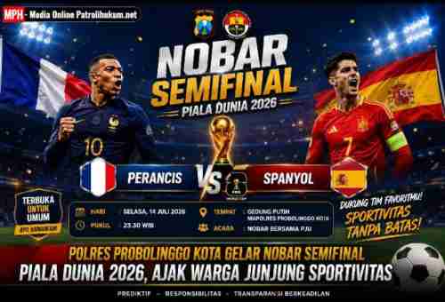 Polres Probolinggo Kota Gelar Nobar Semifinal Piala Dunia 2026, Ajak Warga Junjung Sportivitas