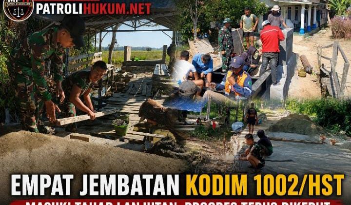 Empat Jembatan Kodim 1002/HST Masuki Tahap Lanjutan, Progres Terus Dikebut