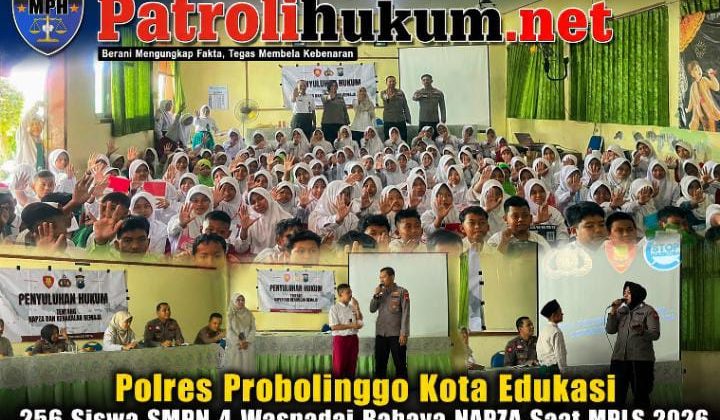 Polres Probolinggo Kota Edukasi 256 Siswa SMPN 4 Waspadai Bahaya NAPZA Saat MPLS 2026