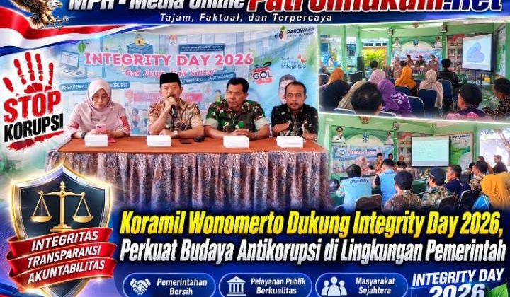 Koramil Wonomerto Dukung Integrity Day 2026, Perkuat Budaya Antikorupsi di Lingkungan Pemerintah