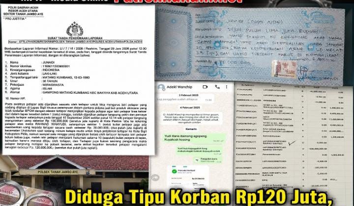 Diduga Tipu Korban Rp120 Juta, Bukti Kwitansi dan Selip Transfer Jadi Sorotan Penyidik